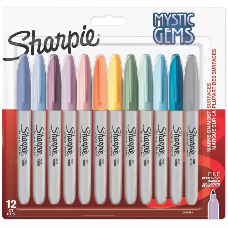 Pastāvīgais marķieris Sharpie 2157681 Smalkais uzgalis (1 mm) Dažādu krāsu komplekts, iepakojumā 12