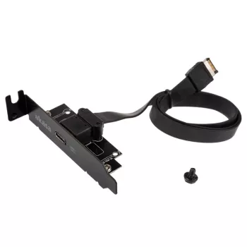 Akasa zemprofila PCI kronšteina adapteris USB 3.1 Type C - melns - Adapteris - Digitāls/datu