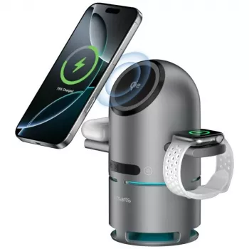 Doku uzlādes stacija ChargeBot Sound Qi2 gre