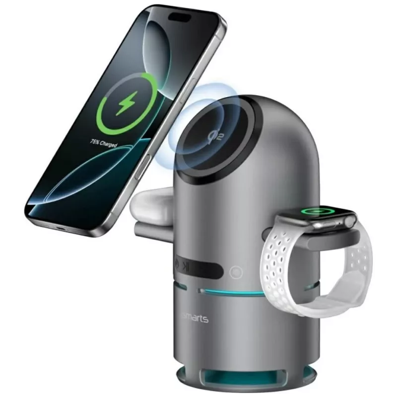 Doku uzlādes stacija ChargeBot Sound Qi2 gre