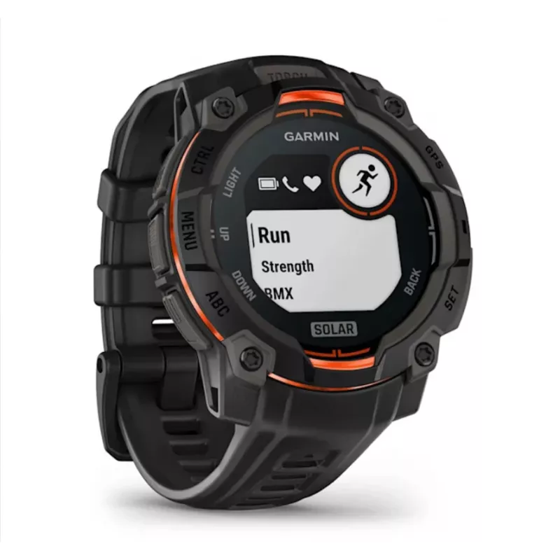 Garmin Instinct® 3 – 45 mm, Saules pulkstenis Melns