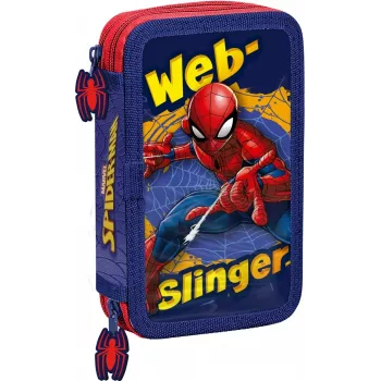 Penālis Kids Euroswan ar 2 rāvējslēdzējiem un aksesuāriem Spiderman sarkanzils