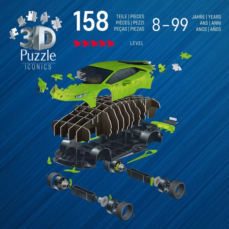 3D puzle 158 gabali Lamborghini Huracan EVO zaļš