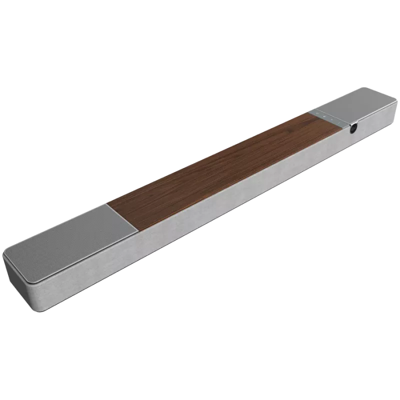 Soundbar skaļrunis KLIPSCH 1073541 — 3.1.2 kanāli, 100 W RMS, iebūvēts zemfrekvences skaļrunis, pelēks/valriekstkoks