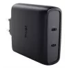 TRUST Maxo 100W 2-portu USB-C GaN lādētājs — 100 W, 2× USB-C, maks. 20 V, 2 m kabelis, melns