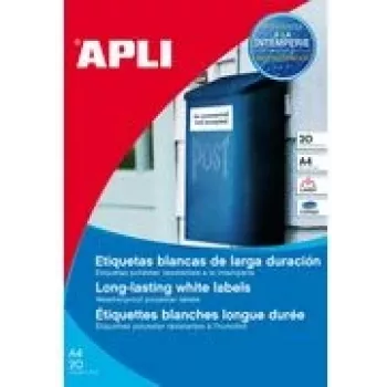 Uzlīmju etiķetes agipa 99,1 x 42,3 mm poliestera, baltas, laikapstākļu izturīgas, plīsumizturīgas (MPN 15089)