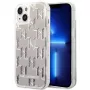 Karl Lagerfeld KLHCP14MLMNMS iPhone 14 Plus 6.7 cietais maciņš sudraba / sudraba Liquid Glitter Monogram