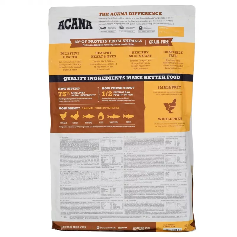 Acana Wild Prairie Cat — sausā kaķu barība — 4,5kg