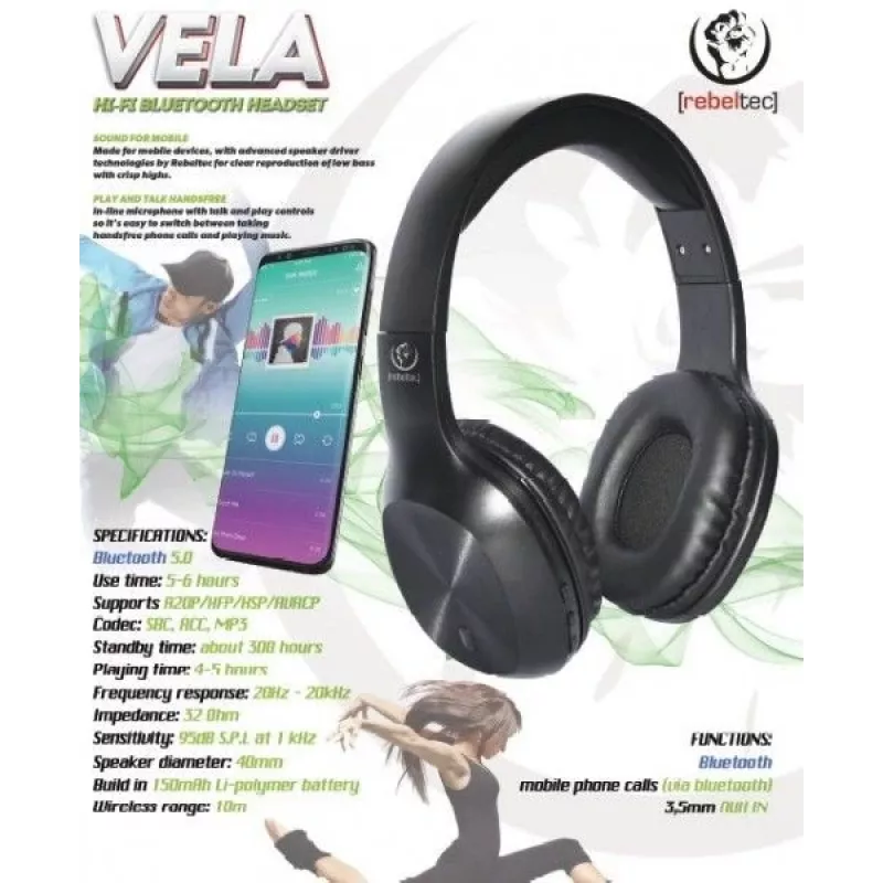 Bluetooth austiņas Rebeltec VELA