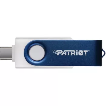 USB zibatmiņa PATRIOT Xporter X550 128GB, divu saskarņu USB-A un USB-C 3.2 Gen 1, zila/balta