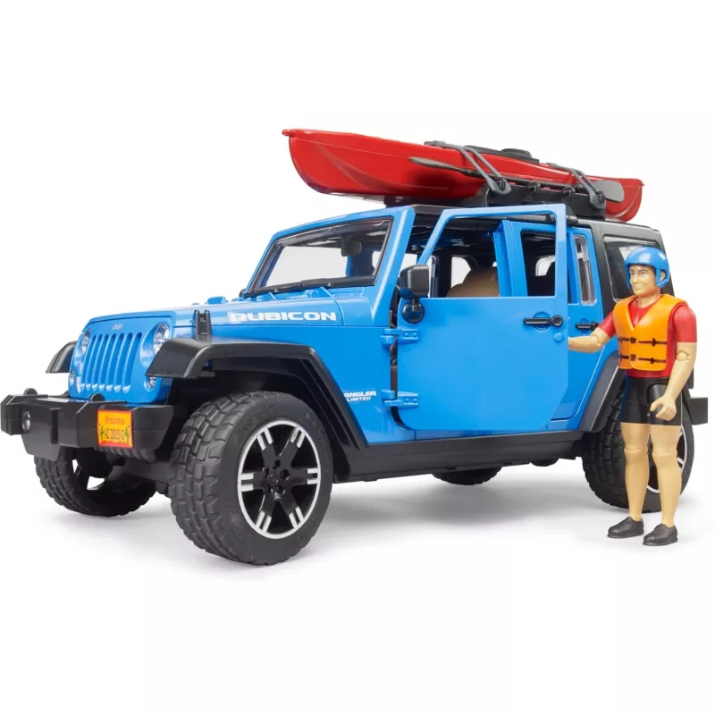 BRUDER Jeep Wrangler Rubicon Unlimited rotaļlietu modelis ar smailīti un figūriņu BR-02529