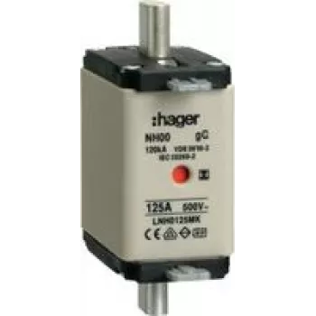 HAGER LNH0125MK drošinātājs NH00 125A 500V gG MKen. S-frei (LNH0125MK)
