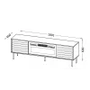 TV skapis cama meble CORTINA 180x40x60 cm melns/riekstkoks ar melnu elektrisko kamīnu