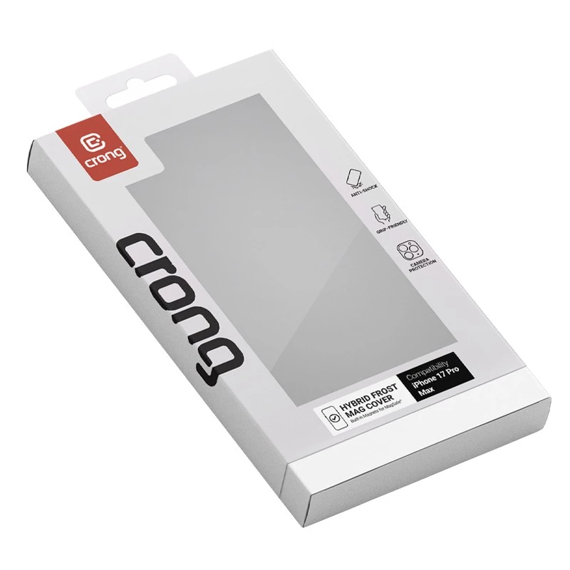 Crong Hybrid Frost MAG Cover Case ar MagSafe iPhone 17 Pro Max matēti melns