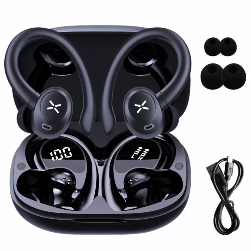 Bezvadu sporta austiņas MANTA Rytmo Sport 2 MATWS012BK — True Wireless, ievietojamās, melnas
