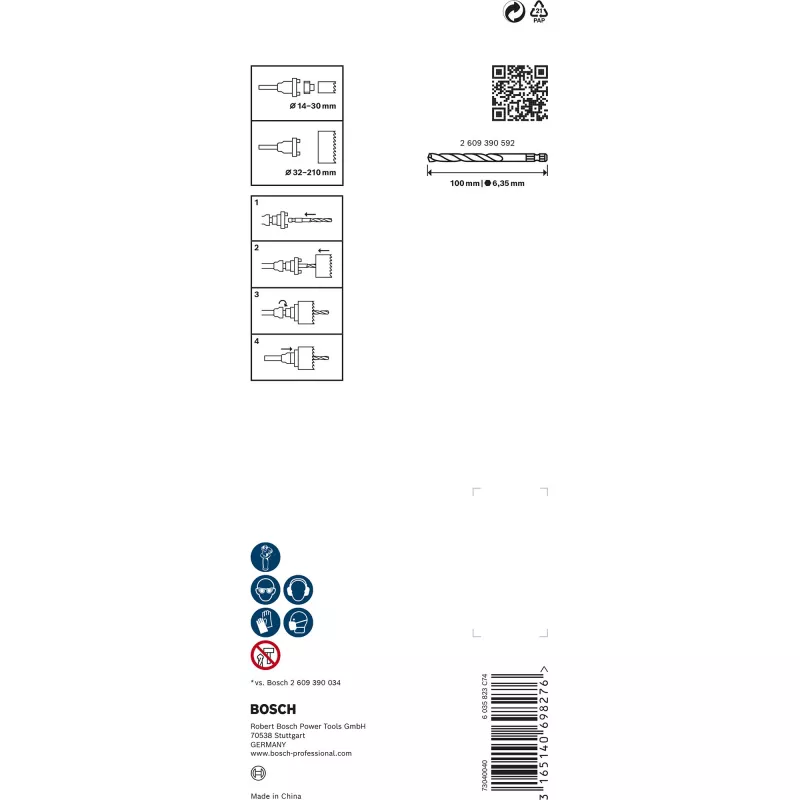 Adapteri ar sešstūra ligzdu Bosch Q-Lock 2609390589