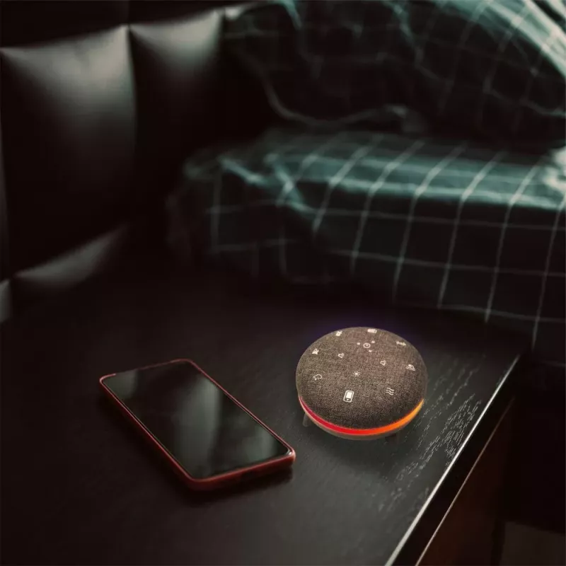 Pārnēsājamais skaļrunis MANTA SPK03-GR Szumi-GO — zaļš, Bluetooth, mazuļu miega skaņas, taimeris, RGB fona apgaismojums, 12,5×7,5×12,5 cm