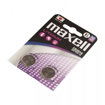 Monētu baterija MAXELL CR2016 3V, LiMnO2 vienreizlietojama, 90 mAh — 2 gab. blisterī