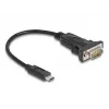 DeLOCK adapteris USB Type-C uz RS-232 D-Sub 9 kontaktu, vīrišķais, 0,25 m