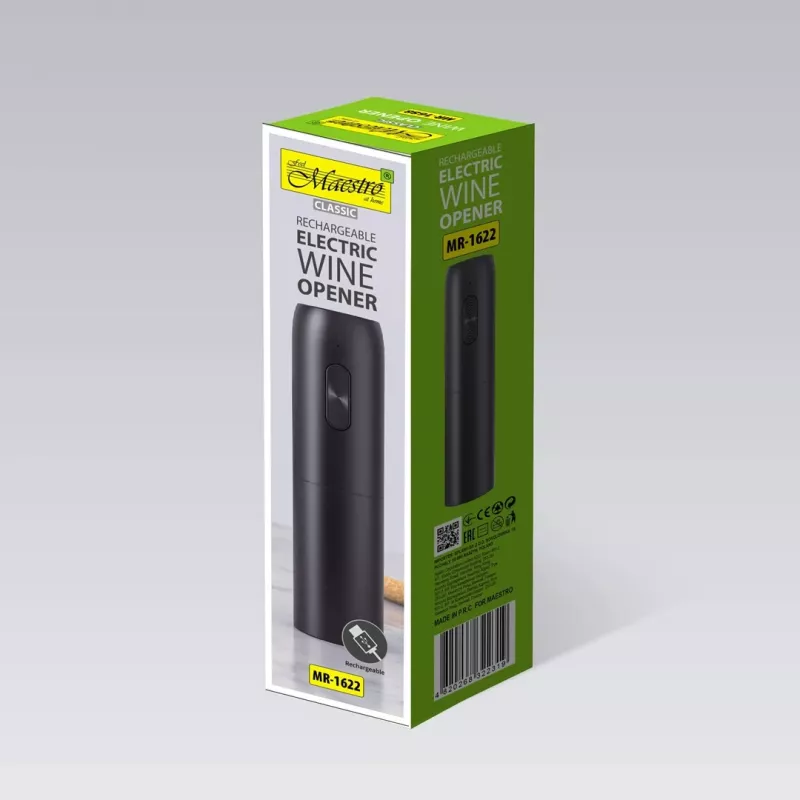 MAESTRO MR-1622 USB elektriskais vīna korķviļķis