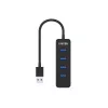 UNITEK uHUB Q4 USB 3.2 Gen 1 (3.1 Gen 1) Type-A 5000 Mbit/s Melns
