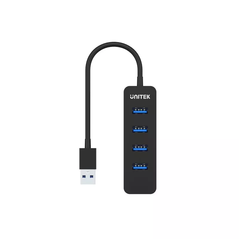 UNITEK uHUB Q4 USB 3.2 Gen 1 (3.1 Gen 1) Type-A 5000 Mbit/s Melns