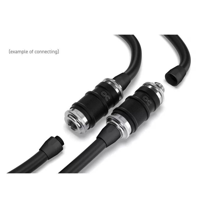 Ātrā atvienošanas savienotājs Alphacool ES BLH1A Push-in Female AG Chrome Melns Matte