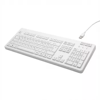 MAN&MACHINE Keyboard Very Cool white Hygienetastatur abwaschbar, 104 taustiņi, DE (VC/DE/W5)