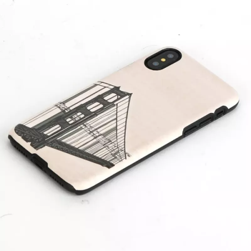 Telefona maciņš man and wood iPhone X/XS, rokas tilta dizains, melns