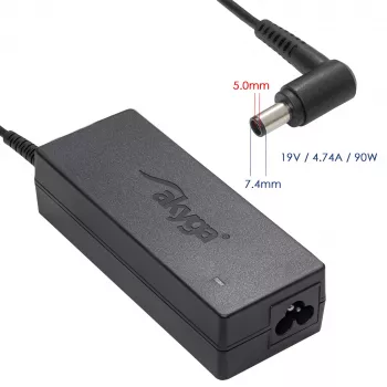 Akyga AK-ND-04 klēpjdatora barošanas adapteris 19 V / 4,74 A, 90 W, 7,4 x 5,0 mm spraudnis ar tapu, paredzēts HP