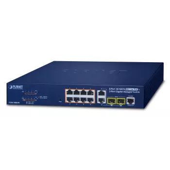 PLANET FGSD-1008HPS - Slēdzis - Viedais - 8 x 10/100 (PoE+) + 2 x Combo Gigabit-SFP - Darbvirsmas - PoE+ (FGSD-1008HPS)