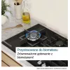 Iebūvējamā gāzes plīts virsma Bosch Serie 2 POP6B6K30 60 cm, 4 gāzes zonām, melns rūdīts stikls, grozāmie slēdži