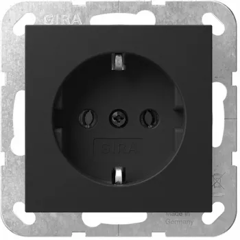 Schuko kontaktligzdas ieliktnis Gira System 55 4188005 modulārai montāžai, melns