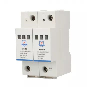 Pārsprieguma aizsargs M60B2, 2P 1F 60kA max pārsprieguma strāva