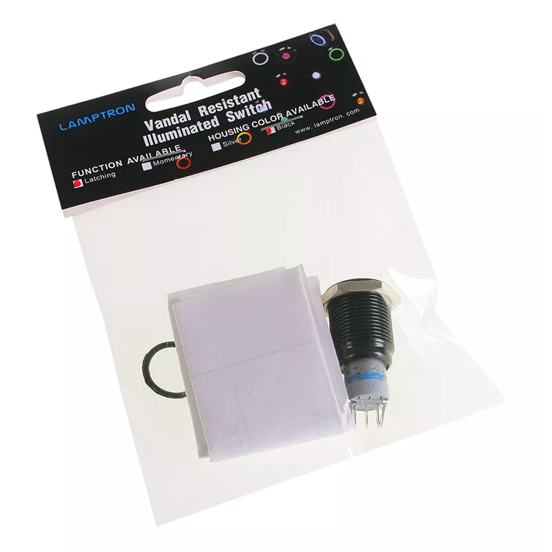 Lamptron datora korpusa detaļa LAMP-SW1616L-H — tērauda melna, diametrs 1,9 cm