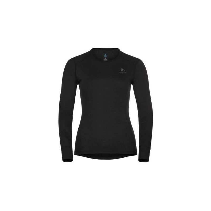 Odlo BL TOP apaļa kakla izgriezuma l/s ACTIVE WARM ECO sieviešu T-krekls, S izmērs, melns