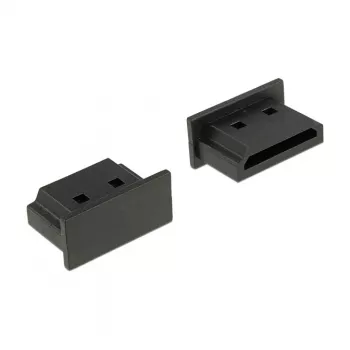 Kontaktligzdas aizsargvāciņš DELOCK Micro-HDMI 6.2×6.4×2.8 mm Melns, 10 gab. iepakojumā