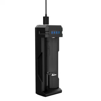 Bateriju lādētājs XTAR SC1 vienas vietas USB‑C Li‑ion 18650 elementiem, 1 nodalījums, melns