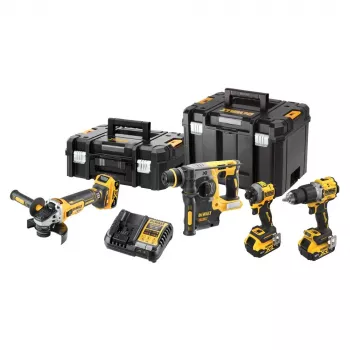 DeWalt DCK429P3T-QW kombinētais komplekts DCD805 + DCG405 + DCH273 + DCF850, 18 V melns, dzeltens