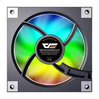 120 mm datora ventilators Darkflash DM20 melns, 3 kontaktu savienotājs, standarta gaisa plūsma
