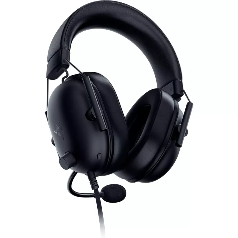 Vadu spēļu austiņas Razer MelnsShark V2 X — binaurālas, 3,5 mm, 32 Ω, 12–28000 Hz, mikrofons ar izliekamu strēli -42 dB, 270 g