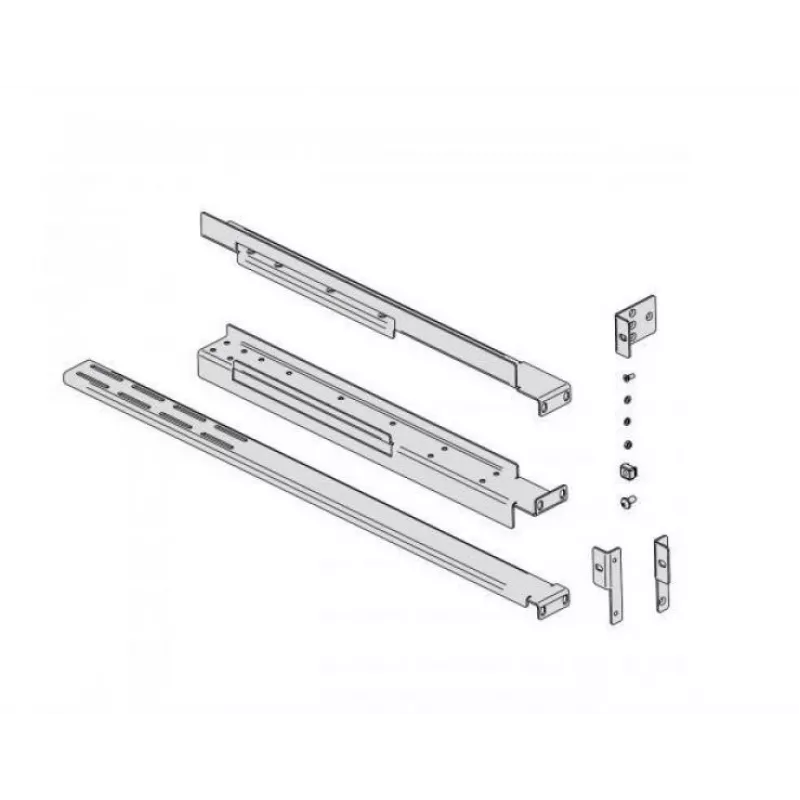 Rack rail kit EVER W/OP-ZA00-0001/00 mounting kit, silver/Melns rail, for cabinet installation