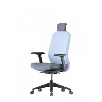 Up Up Athene ergonomiskais biroja krēsls melns, pelēks + zils audums
