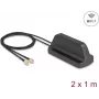 Ārējā Wi‑Fi 7 antena DELOCK 81454 ar 2 x RP‑SMA savienotājiem, daudzvirzienu, 2,4–4,0 dBi
