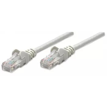 Intellinet tīkla savienotājvads, Cat5e, 7,5 m, pelēks, CCA, U/UTP, PVC, RJ45, apzeltīti kontakti, neaizķerams, aizsargapvalks, mūža garantija