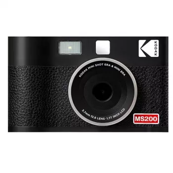 Momentfotoaparāts Kodak Mini Shot 2 Era — pārnēsājams momentfotografēšanas fotoaparāts ar iebūvētu printeri, melns