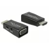 Kabeļa savienotāju adapteris DeLOCK 65901 HDMI A uz VGA un 3,5 mm audio melns