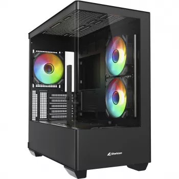 Datora korpuss Sharkoon Elite Shark CM100 Tower Micro-ATX, bez PSU, melns