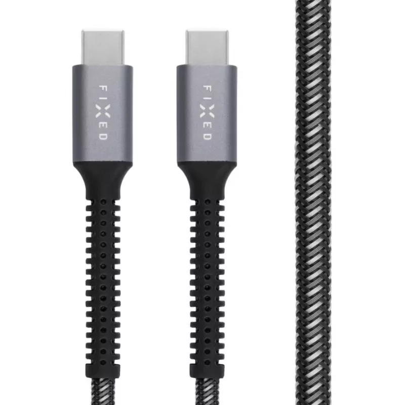 USB-C uz USB-C kabelis FIXED FIXDA-CC2-GR — 2 m, 240 W jaudas piegāde