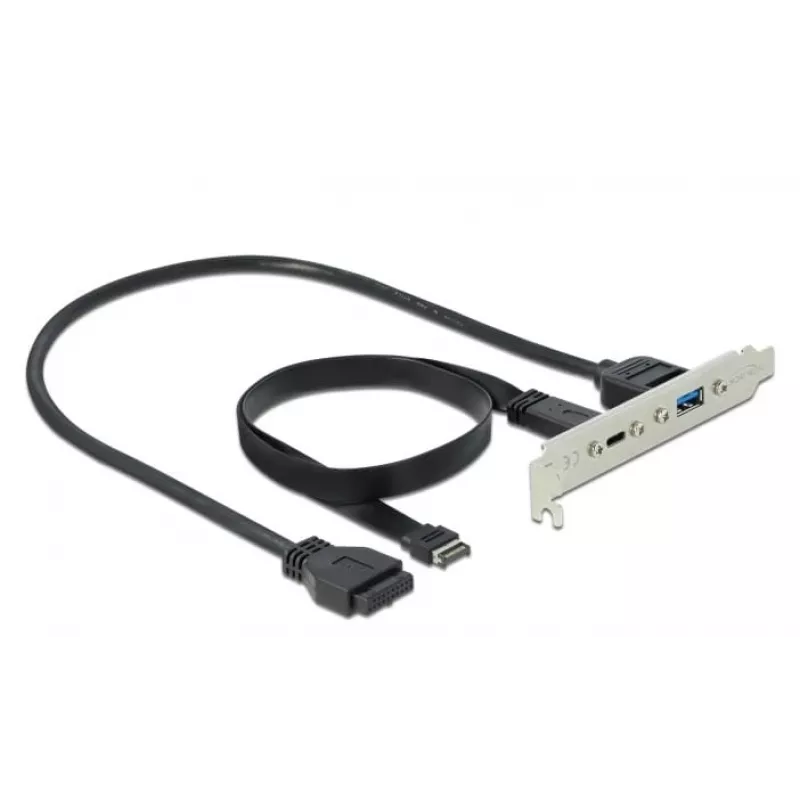 Slota kronšteins DeLOCK 89934 ar 1 x USB Type-C un 1 x USB Type-A pieslēgvietu